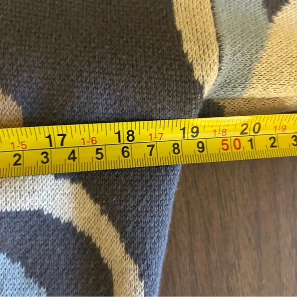 Hollister Cropped Mushroom Floral Sweater Size Small Blue Tan Retro Boho Hippie - Picture 15 of 15